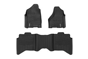 Ram 1500 Classic Floor Mats - Front + Rear - Rough Country - Flex-Fit - '19-'24